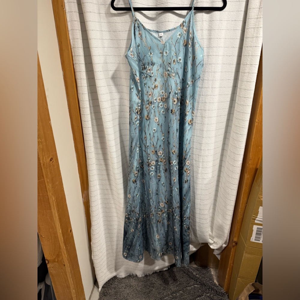 Floral Blue Maxi Dress